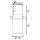 TUBE VERRE E27. rond. chrome. verre satiné. E27. max. 60W