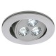 TRITON 3 LED encastré. rond. gris argent. 3x1W LED 3200K. orientable