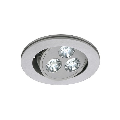 TRITON 3 LED encastré. rond. gris argent. 3x1W LED 3200K. orientable