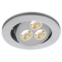 TRITON 3 LED encastré. rond. gris argent. 3x1W LED 4000K. orientable