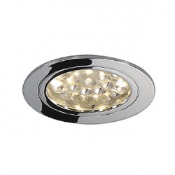 DL 123 LED FURNITURE. encastré rond. chrome. 24 LED. 3000K