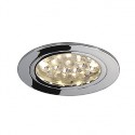 DL 123 LED FURNITURE. encastré rond. chrome. 24 LED. 3000K