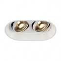 HORN 2 TURNO ES111 encastré. oval. blanc. GU10. max. 2x 50W