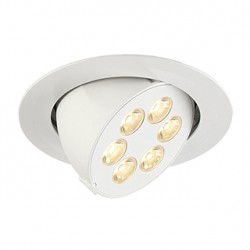 TRITON 6 GIMBLE encastré. rond. blanc mat. 6x 1W LED blanc chaud. orientable