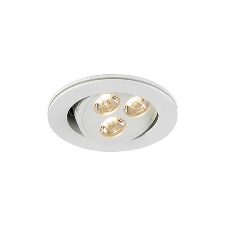 TRITON 3 LED encastré. rond. blanc mat. 3x1W LED 3200K. orientable