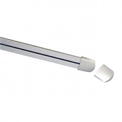 Rail LINUX LIGHT. 2m. gris argent. 2 embouts inclus