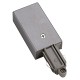 Alimentation pour rail 1 allumage 230V. gris argent. terre gauche