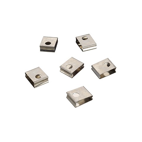 EUTRAC clips de fixation pour rail 3 allumages à encastrer. blanc. 6 pcs