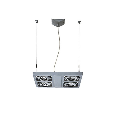 AIXLIGHT SQUARE QRB111 suspension. gris argent. 4x G53. max. 50W