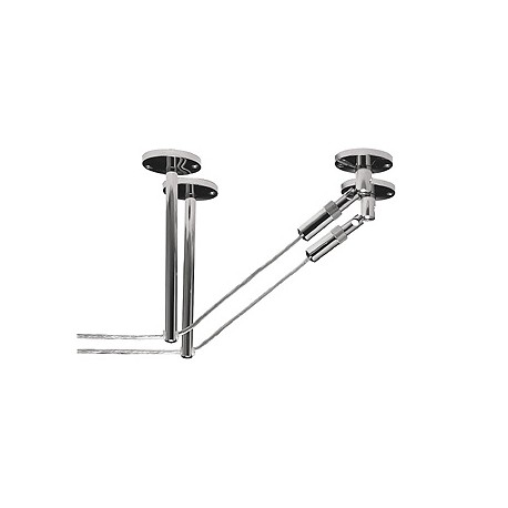 Supports longs pour câble tendu T.B.T.. chrome. 2 pièces. 16 cm