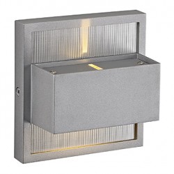 DACU UP-DOWN LED BEAM applique. carrée. gris argent. 2x 1W. 2700K. IP44