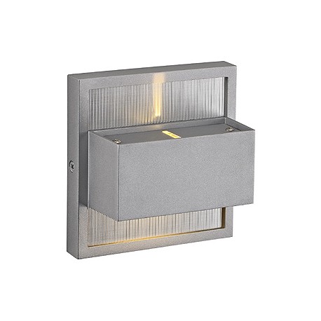 DACU UP-DOWN LED BEAM applique. carrée. gris argent. 2x 1W. 2700K. IP44