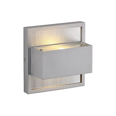 DACU UP-DOWN LED applique. carrée. gris argent. 2x 1W. 2700K. IP44