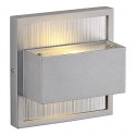 DACU UP-DOWN LED applique. carrée. gris argent. 2x 1W. 2700K. IP44