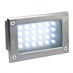 BRICK LED 24 inox 304. encastré. inox brossé. 5W. 3000K. IP54